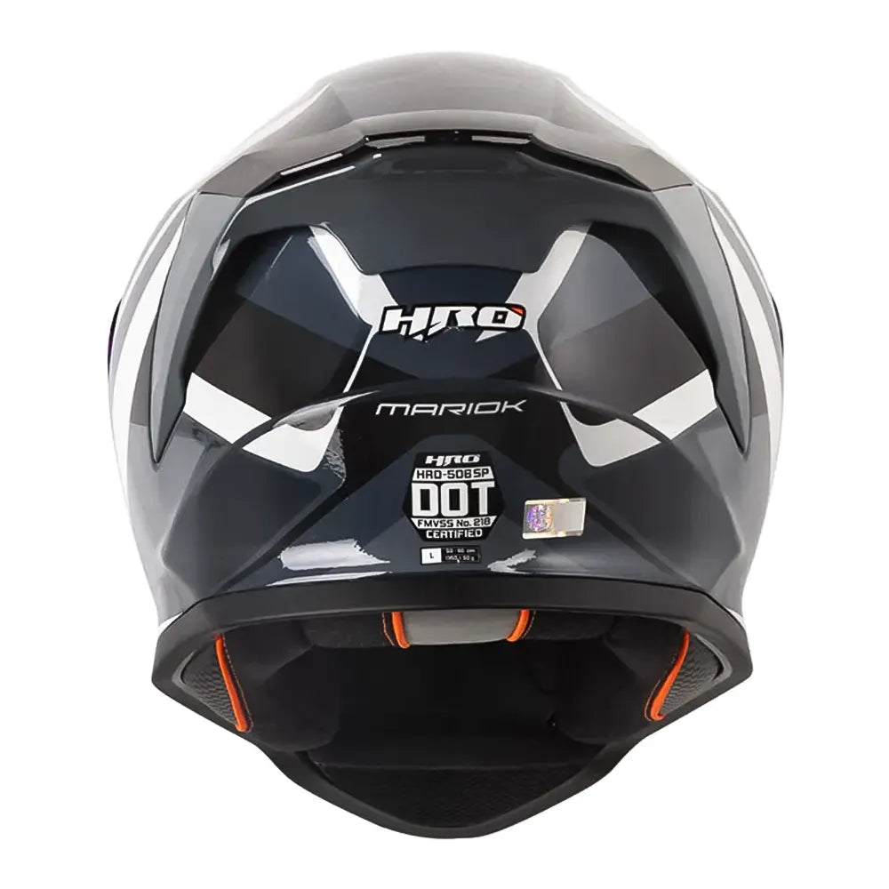Casco Hro 506Sp Mariok Gris Oscuro Gris Claro Visor Iridium Azul
