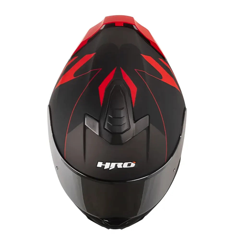 Casco Hro 506Sp Mariok Negro Rojo Visor Iridium Silver