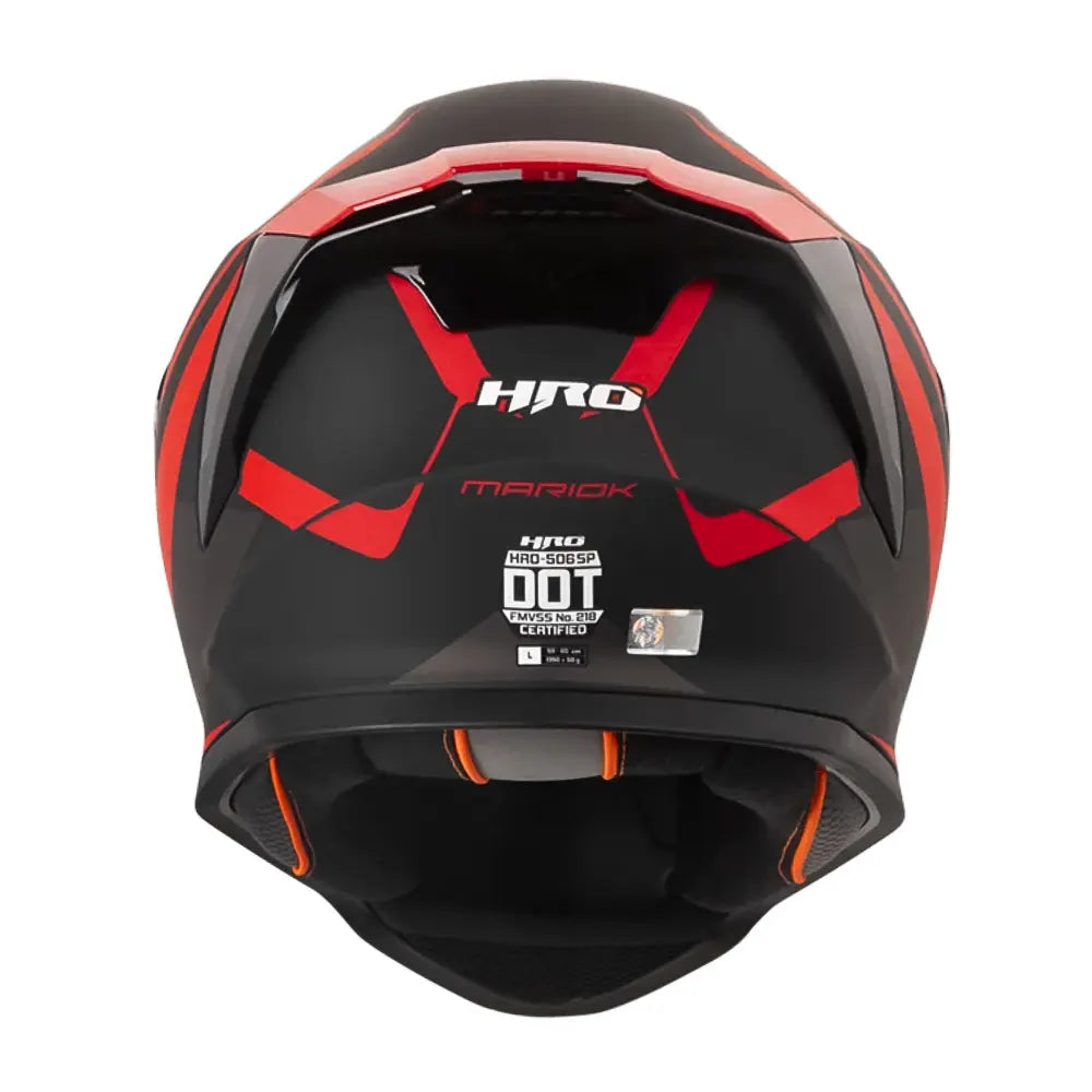 Casco Hro 506Sp Mariok Negro Rojo Visor Iridium Silver