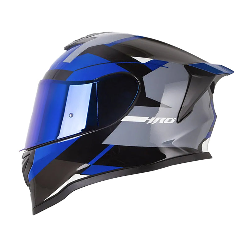 Casco Hro 506Sp Proverx Gris Oscuro Blanco Visor Iridium Azul