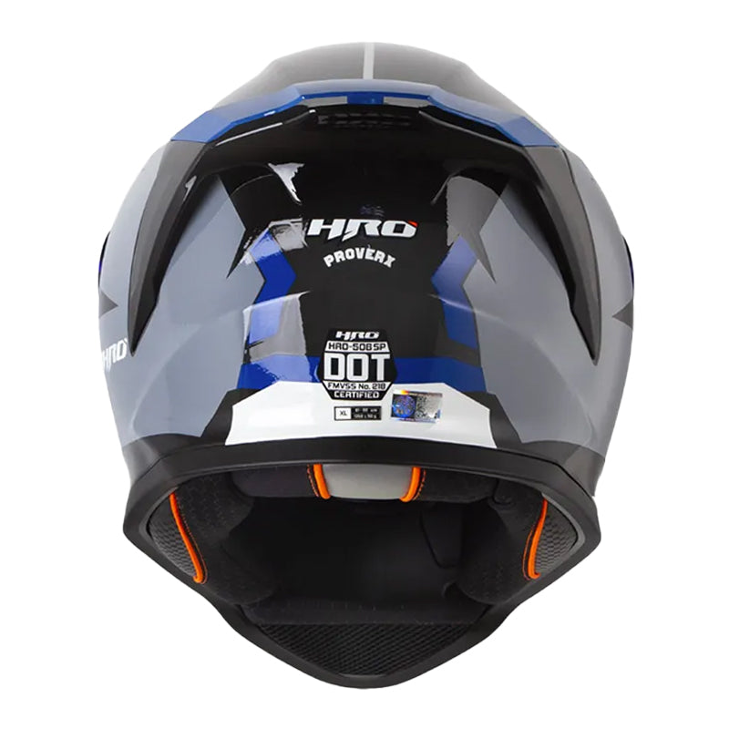 Casco Hro 506Sp Proverx Gris Oscuro Blanco Visor Iridium Azul