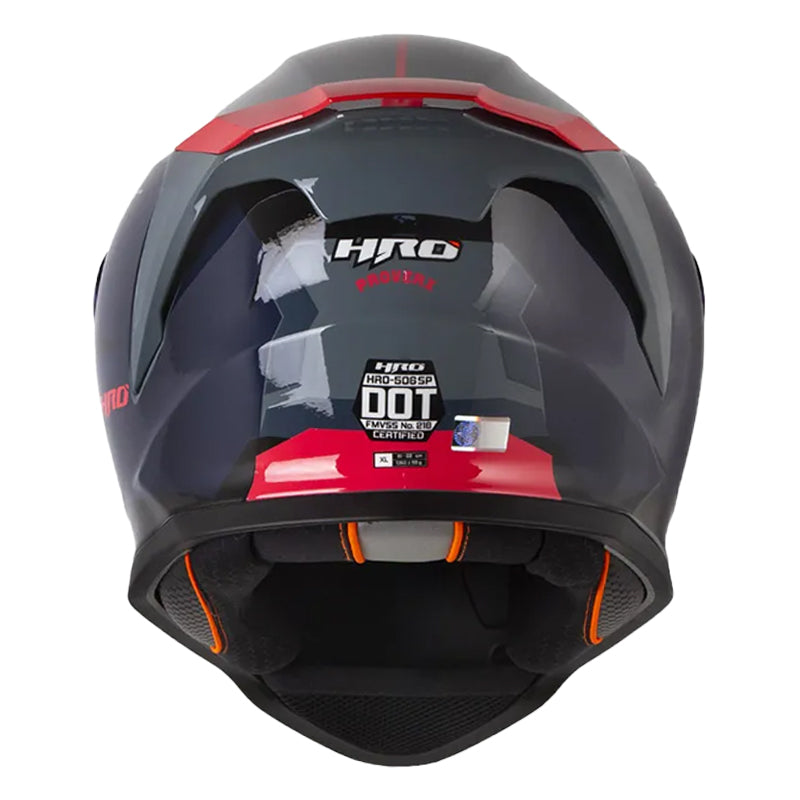 Casco Hro 506Sp Proverx Gris Oscuro Rojo Visor Iridium Azul