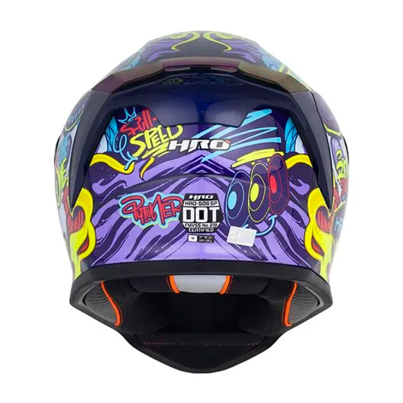 Casco Hro 506Sp Pytoner Azul Oscuro Rojo Visor Iridium Azul