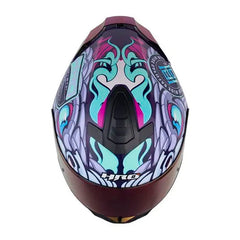 Casco Hro 506Sp Pytoner Morado Oscuro Rosado Claro Visor Iridium Morado
