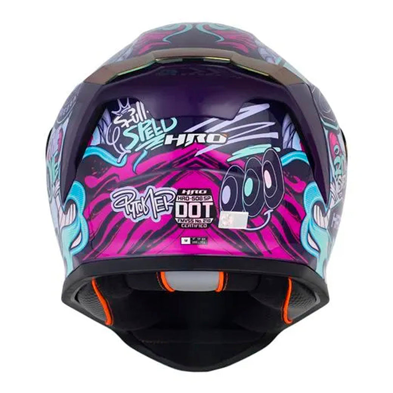 Casco Hro 506Sp Pytoner Morado Oscuro Rosado Claro Visor Iridium Morado