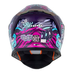Casco Hro 506Sp Pytoner Morado Oscuro Rosado Claro Visor Iridium Morado