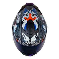 Casco Hro 506Sp Pytoner Negro Naranja Neon Visor Iridium Azul
