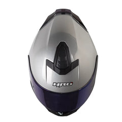 Casco Hro 506Sp Solid Camaleón Silver Visor Iridium Azul