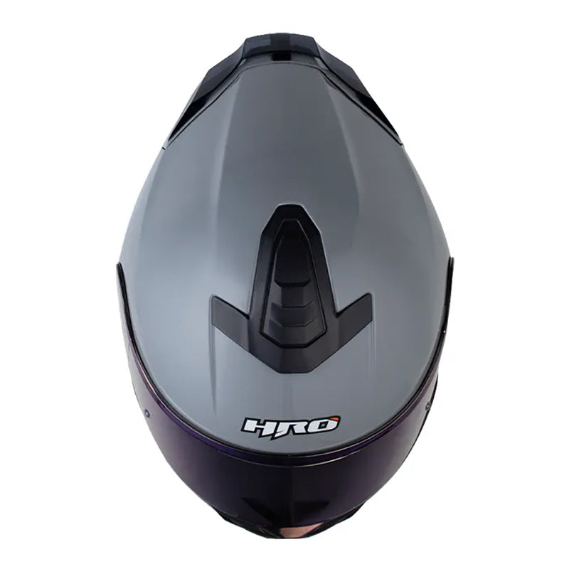 Casco Hro 506Sp Solid Gris Gris Oscuro Visor Iridium Azul