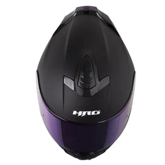 Casco Hro 506Sp Solid Negro Amarillo Neón VIsor Iridium Azul