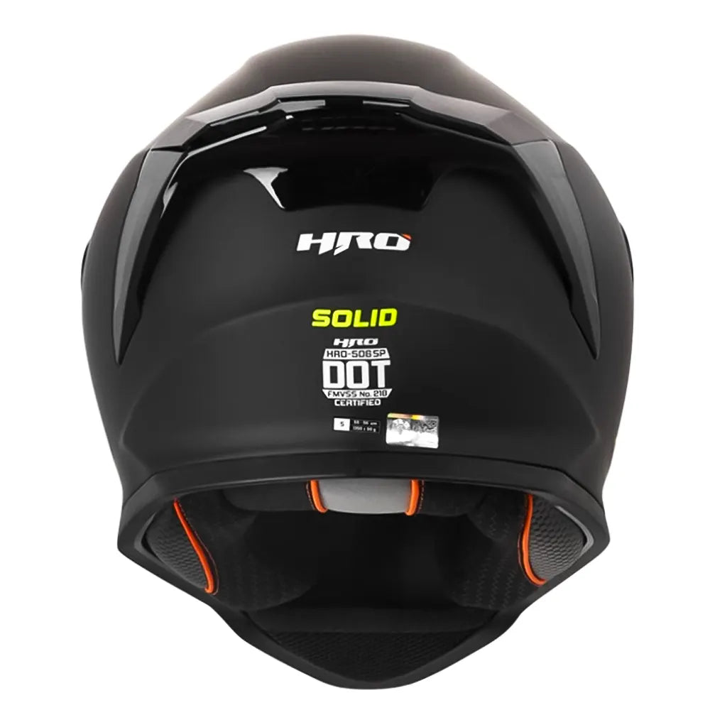 Casco Hro 506Sp Solid Negro Amarillo Neón VIsor Iridium Azul
