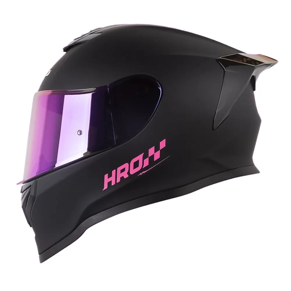 Casco Hro 506Sp Solid Negro Fucsia Visor Iridium Morado
