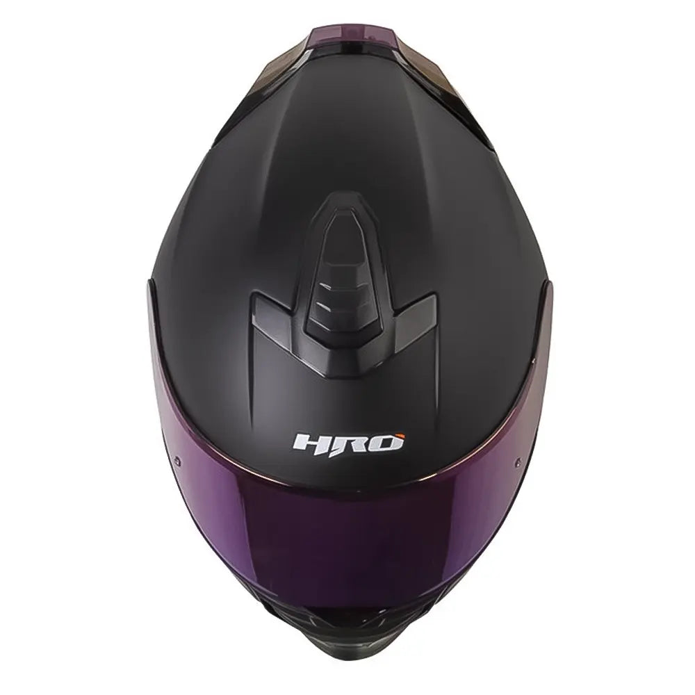 Casco Hro 506Sp Solid Negro Fucsia Visor Iridium Morado