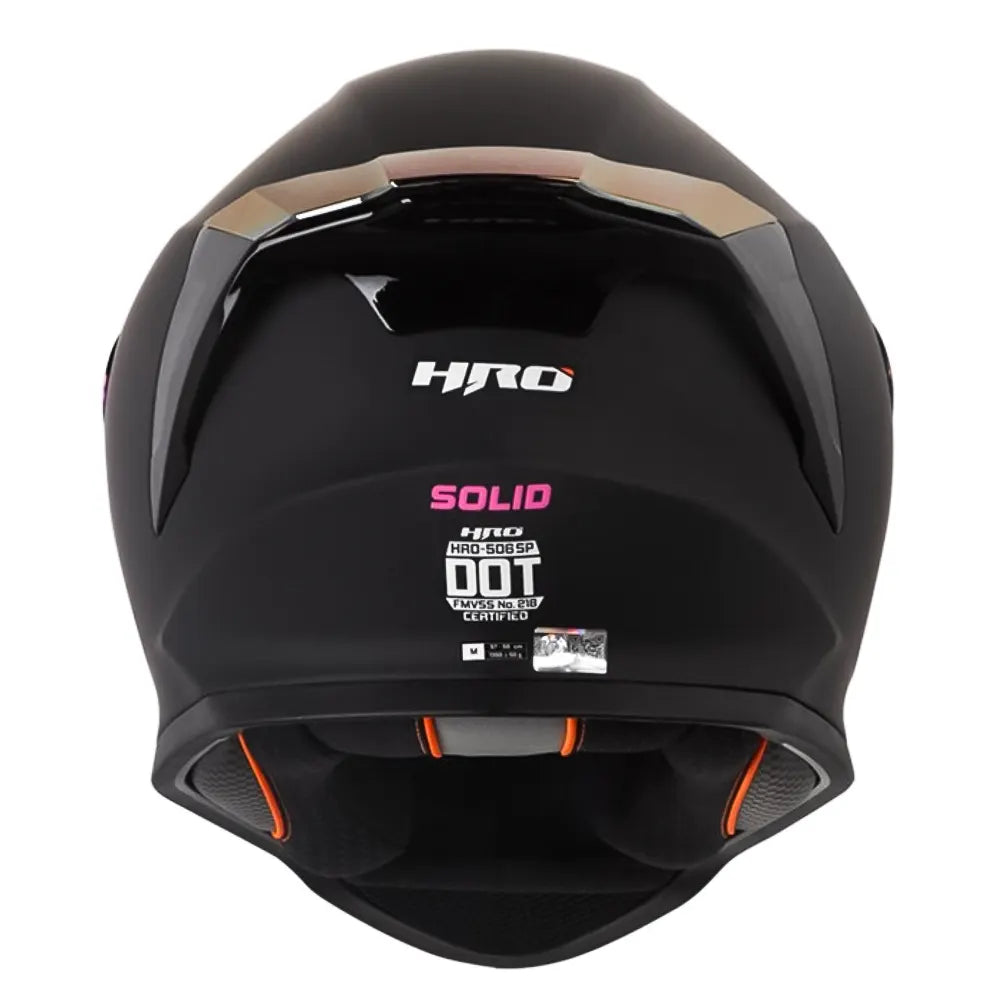 Casco Hro 506Sp Solid Negro Fucsia Visor Iridium Morado