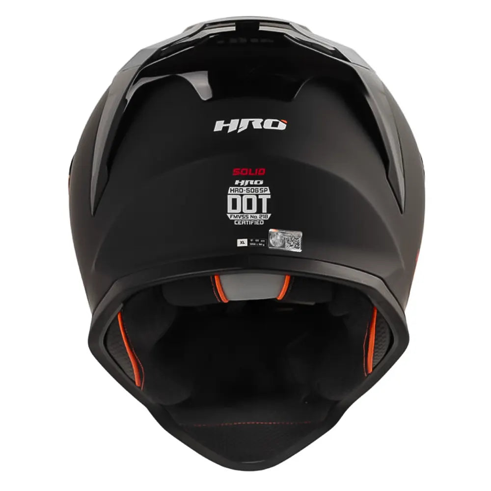 Casco Hro 506Sp Solid Negro Rojo VIsor Revo Rojo