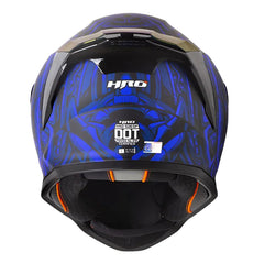 Casco Hro 506Sp Tribal Negro Azul Visor Iridium Azul