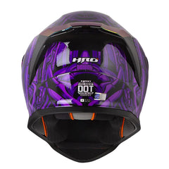 Casco Hro 506Sp Tribal Negro Morado Visor Iridium Morado