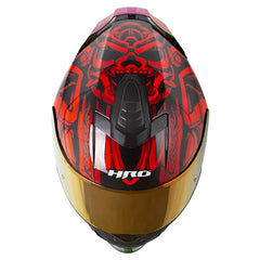 Casco Hro 506Sp Tribal Negro Rojo Visor Iridium Rojo