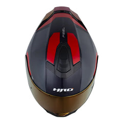 Casco Hro 506Sp Vito Azul Oscuro Rojo Visor Iridium Rojo