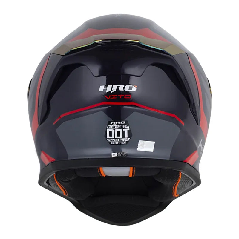Casco Hro 506Sp Vito Azul Oscuro Rojo Visor Iridium Rojo