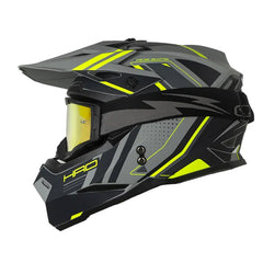 Casco Hro Mx-03 Ilfrato Gris Amarillo Neon