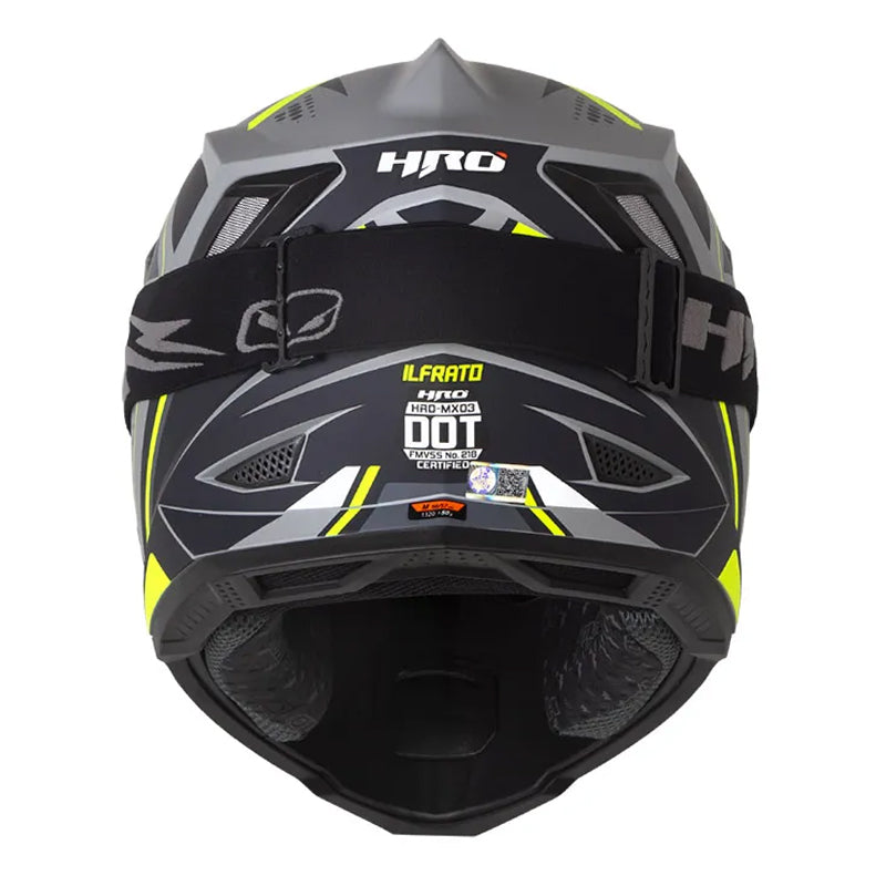 Casco Hro Mx-03 Ilfrato Gris Amarillo Neon