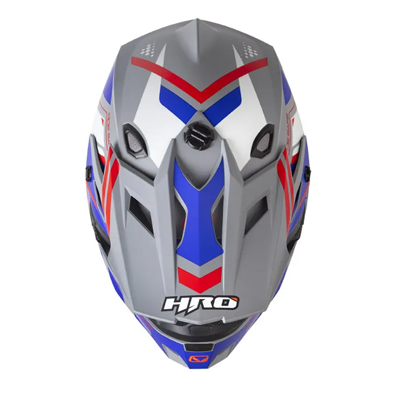 Casco Hro Mx-03 Ilfrato Gris Rojo