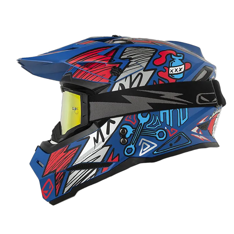 Casco Hro Mx-03 Racing Team Azul Rojo