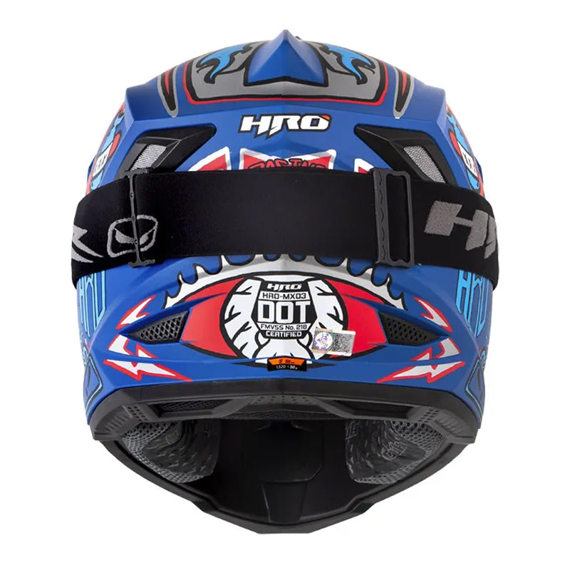 Casco Hro Mx-03 Racing Team Azul Rojo