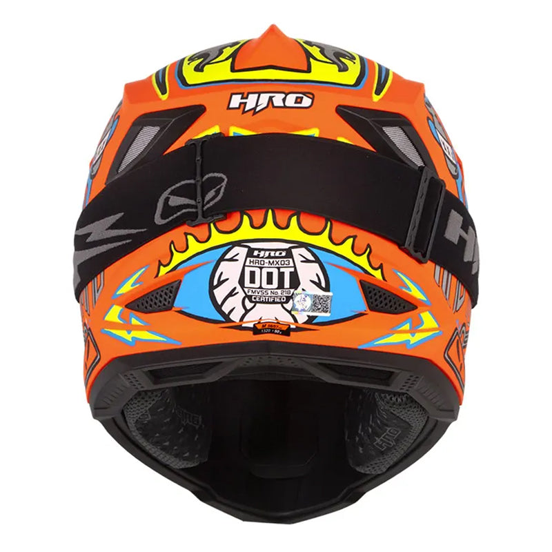 Casco Hro Mx-03 Racing Team Naranja Neon Azul