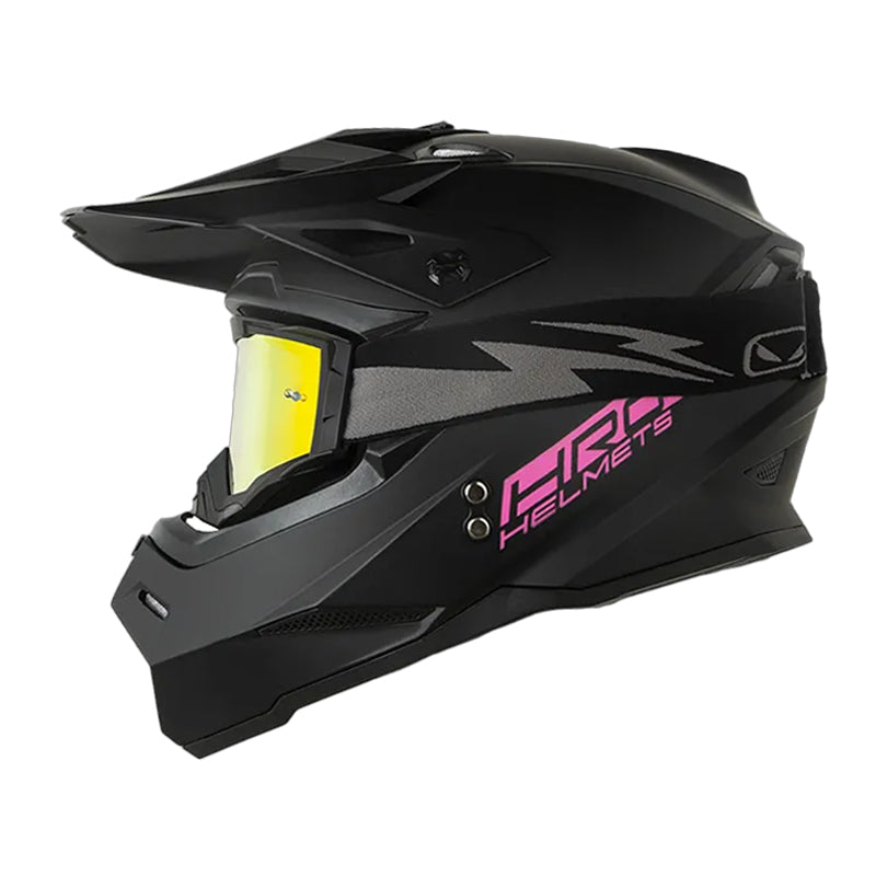Casco Hro Mx-03 Solid Negro Fucsia