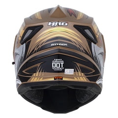 Casco Hro Mx-330Dv Attack Arena Oscuro Amarillo Visor Iridium Rojo