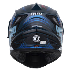 Casco Hro Mx-330Dv Attack Azul Oscuro Azul Visor Iridium Azul