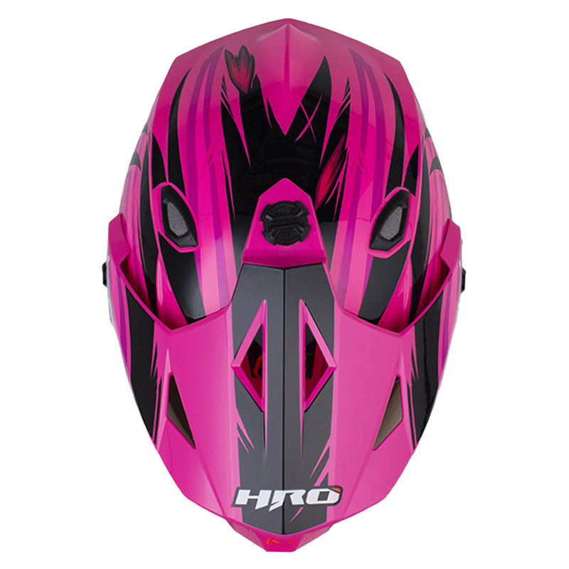 Casco Hro Mx-330Dv Attack Morado Oscuro Fucsia Visor Iridium Morado