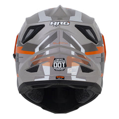 Casco Hro Mx-330Dv Glitch Arena Naranja Visor Iridium Rojo