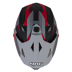 Casco Hro Mx-330Dv Glitch Negro Rojo Visor Iridium Rojo