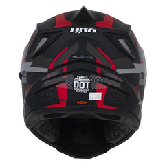 Casco Hro Mx-330Dv Glitch Negro Rojo Visor Iridium Rojo