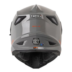 Casco Hro Mx-330Dv Solid Gris Naranja Visor Iridium Rojo