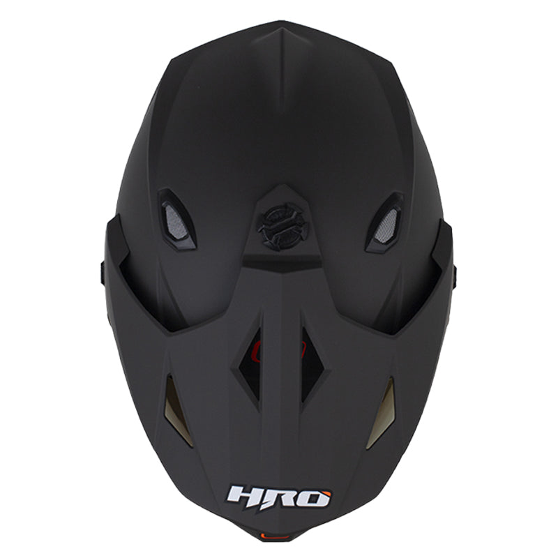 Casco Hro Mx-330Dv Solid Gris Oscuro Negro Visor Iridium Rojo