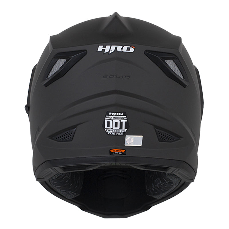 Casco Hro Mx-330Dv Solid Gris Oscuro Negro Visor Iridium Rojo