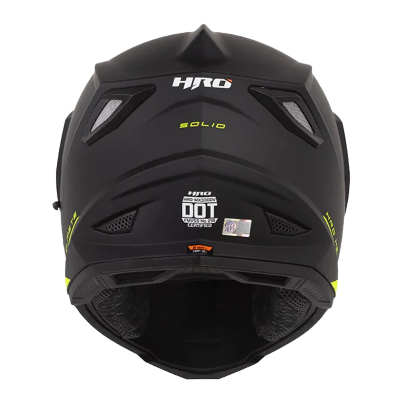 Casco Hro Mx-330Dv Solid Negro Amarillo Visor Iridium Azul