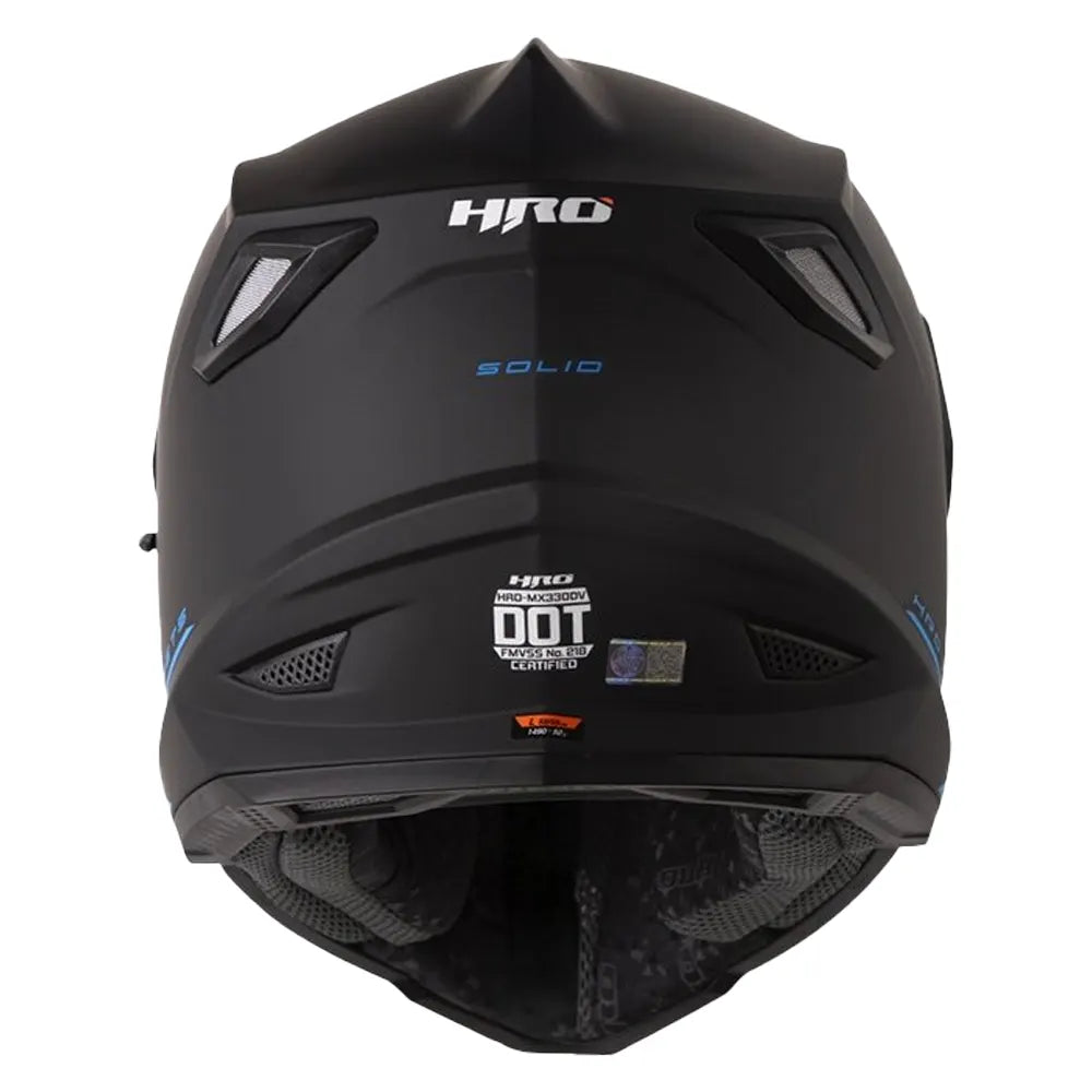 Casco Hro Mx-330Dv Solid Negro Azul Visor Iridium Azul