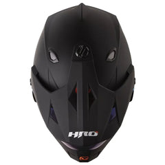 Casco Hro Mx-330Dv Solid Negro Azul Visor Iridium Azul