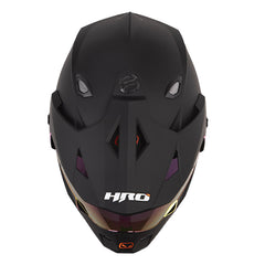 Casco Hro Mx-330Dv Solid Negro Fucsia Visor Iridium Morado