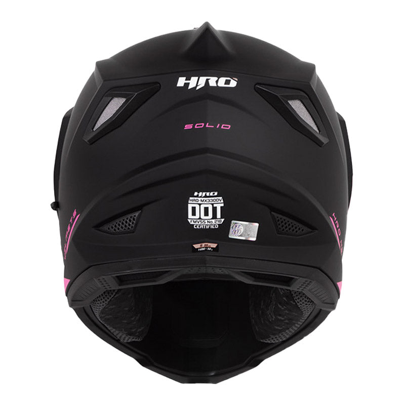 Casco Hro Mx-330Dv Solid Negro Fucsia Visor Iridium Morado