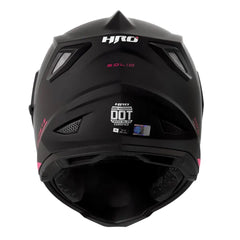 Casco Hro Mx-330Dv Solid Negro Fucsia Visor Iridium Rosado