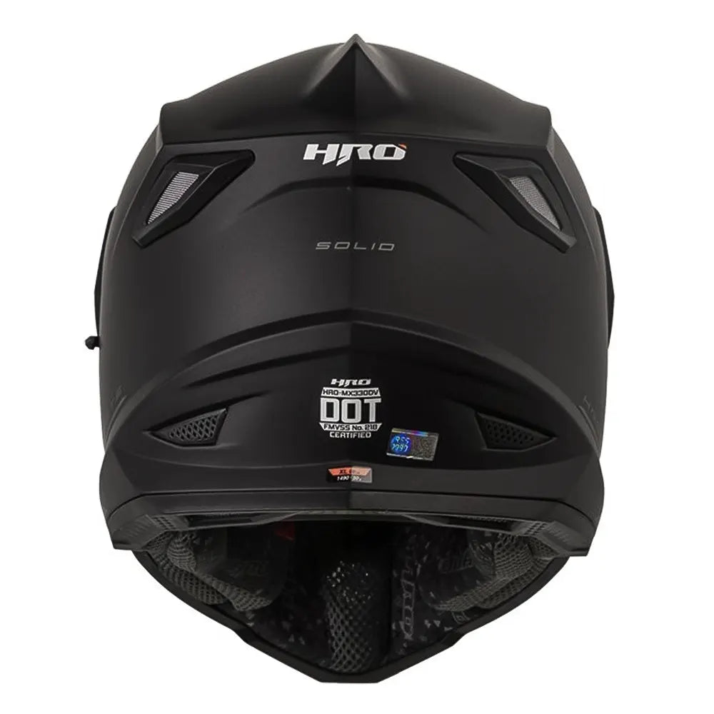 Casco Hro Mx-330Dv Solid Negro N7 Visor Iridium Azul