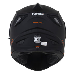 Casco Hro Mx-330Dv Solid Negro Naranja Visor Iridium Azul