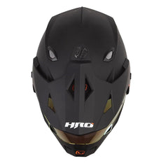 Casco Hro Mx-330Dv Solid Negro Rojo Visor Iridium Rojo