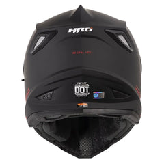 Casco Hro Mx-330Dv Solid Negro Rojo Visor Iridium Rojo